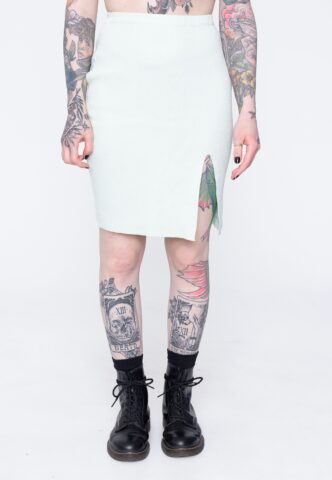 Urban Classics – Ladies Rib Knit Lightmint – Rock – Grün – M – 35% Viskose, 35% Polyester, 30% Nylon