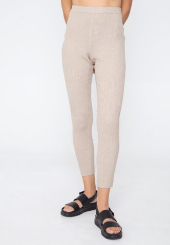 Urban Classics – Ladies Rib Knit Lighttaupe – Leggings – Beige – M – 35% Polyacryl, 35% Viskose, 30% Nylon