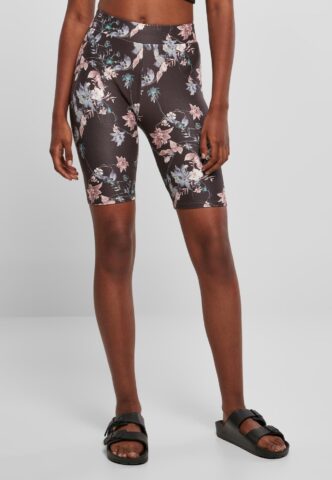 Urban Classics – Ladies Soft AOP Cycle Blacksoftflower – Shorts – Schwarz – XS – 100% Polyester