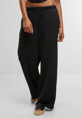 Urban Classics – Ladies Structured Wideleg Black – Hose – Schwarz – L – 100% Polyester