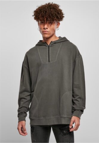 Urban Classics – Overdyed Camp Blackbird – Hoodie – Schwarz – S – 100% Baumwolle