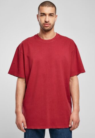 Urban Classics – Oversized Distressed Brickred – T-Shirt – Rot – S – 100% Baumwolle