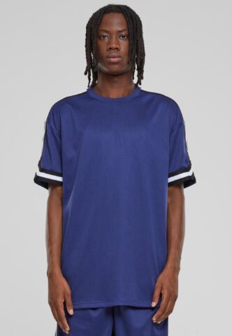 Urban Classics – Oversized Stripes Mesh Darkblue – T-Shirt – Blau – XXL – 100% Polyester
