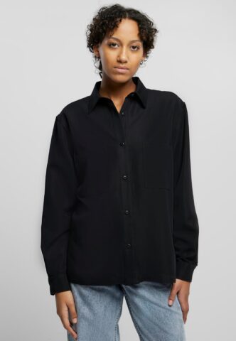 Urban Classics – Oversized Twill Black – Bluse – Schwarz – XL – 68% Viskose, 32% Polyester