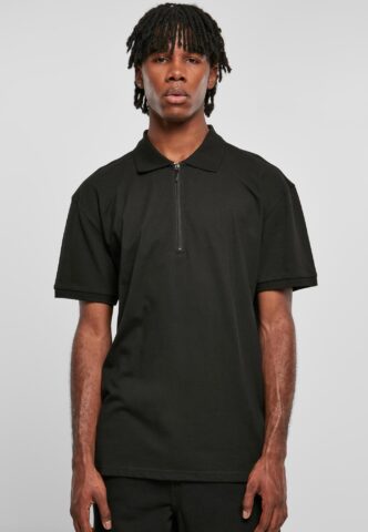 Urban Classics – Oversized Zip Black – Polo – Schwarz – M – 100% Baumwolle