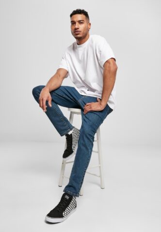 Urban Classics – Slim Fit Mid Indigo Washed – Jeans – Blau – W31 / L34 – 98% Baumwolle, 2% Elastan