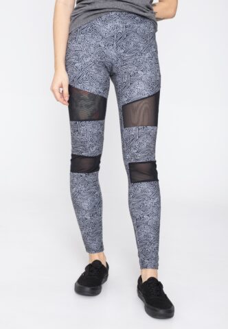 Urban Classics – Tech Mesh AOP Blackzen – Leggings – Schwarz – S – 65% Polyester, 35% Elastan
