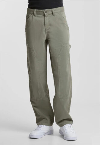 Urban Classics – Twill Double Knee Palegreen – Hose – Grün – W32 – 100% Baumwolle
