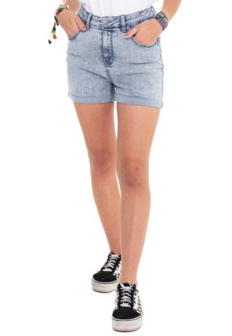 Urban Classics – Ladies 5 Pocket Light Skyblue Acid Washed – Shorts – Blau – W26 – 98% Baumwolle, 2% Elastan