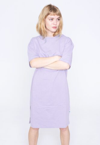 Urban Classics – Ladies Organic Oversized Slit Violablue – Kleid – Blau – XS – 100% Bio-Baumwolle