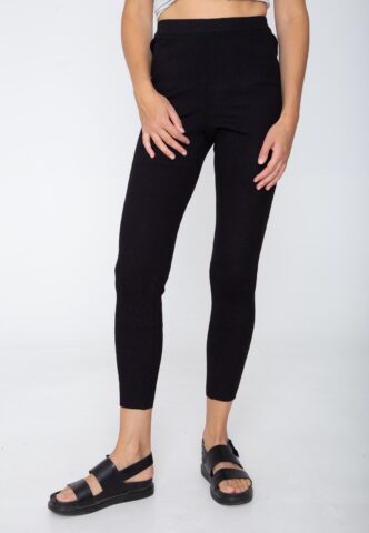 Urban Classics – Ladies Rib Knit Black – Leggings – Schwarz – L – 35% Polyacryl, 35% Viskose, 30% Nylon