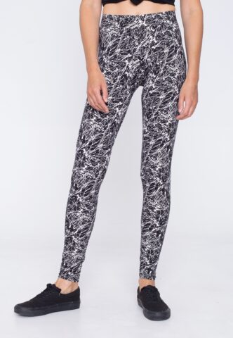 Urban Classics – Ladies Soft Aop Blackpaint – Leggings – Schwarz – XS – 92% Polyester, 8% Elasthan