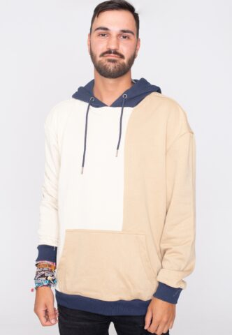 Urban Classics – Oversized Color Block Softseagrass/Unionbeige – Hoodie – Beige – XL – 65% Baumwolle, 35% Polyester