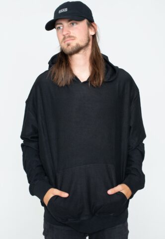 Urban Classics – Rib Terry Boxy Black – Hoodie – Schwarz – S – 100% Baumwolle