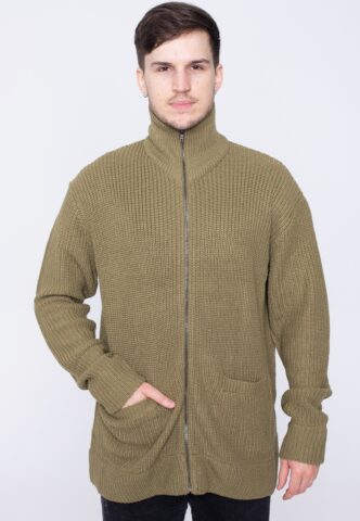 Urban Classics – Zip Tini Olive – Cardigan – Grün – S – 100% Polyacryl