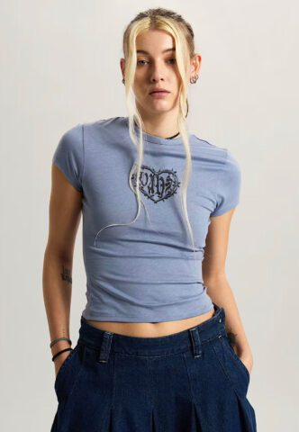 Vans – Barbed Heart Glacial Slate – T-Shirt – Grau – XS – 100% Baumwolle