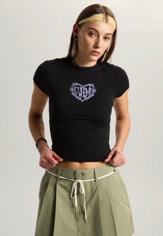 Vans – Barbed Heart W Black – T-Shirt – Schwarz – M – 100% Baumwolle