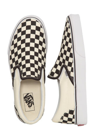 Vans – Classic Slip-On Black/White Checkerboard – Schuhe – Schwarz – EU 45 – Textile, Synthetic/Textile/Gummi
