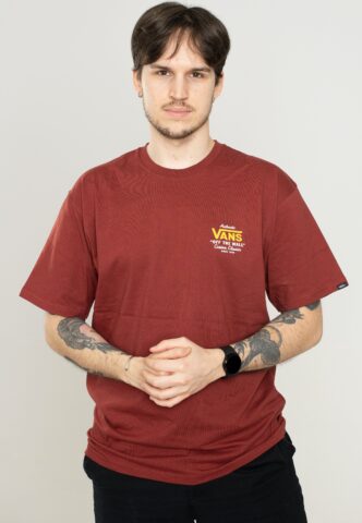 Vans – Holder St Classic Syrah/White/Old Gold – T-Shirt – Weinrot – S – 100% Baumwolle