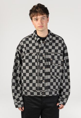 Vans – Check-5 Checkerboard Denim Trucker Black – Jeansjacke – Schwarz – M – 100% Baumwolle