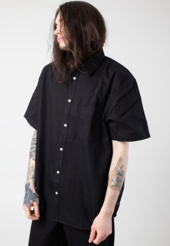 Vans – Lawson Solid Woven Black – Hemd – Schwarz – M – 75% Baumwolle, 25% Leinen