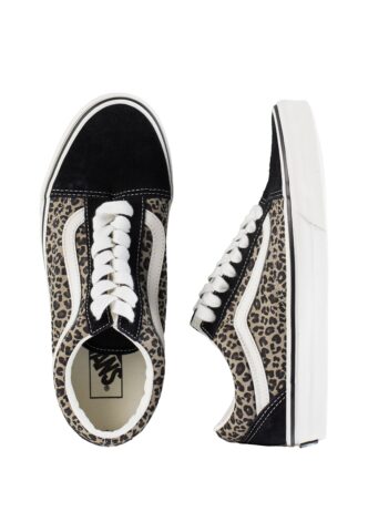 Vans – Old Skool Black/Leopard – Girl Schuhe – Schwarz – EU 37 – Textile, Leather/Textile/Gummi
