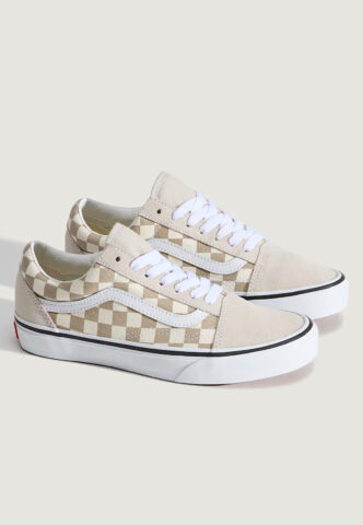 Vans – Old Skool Checkerboard Oatmeal – Girl Schuhe – Beige – EU 36,5 – Textile, Leather/Textile/Gummi