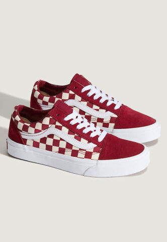 Vans – Old Skool Checkerboard Red/White – Girl Schuhe – Rot – EU 38 – Textile, Leather/Textile/Gummi