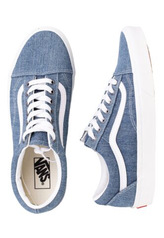 Vans – Old Skool Threaded Denim Blue/White – Schuhe – Blau – EU 44,5 – Textile/Textile/Gummi