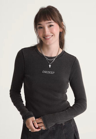 Vans – Teri Waffle Black – Longsleeve – Schwarz – S – 100% Baumwolle