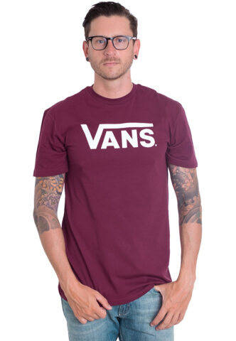 Vans – Vans Classic Burgundy/White – T-Shirt – Weinrot – S – 100% Baumwolle