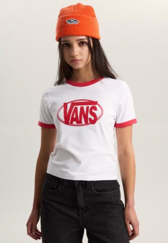 Vans – W Center Chest White – T-Shirt – Weiß – S – 100% Baumwolle