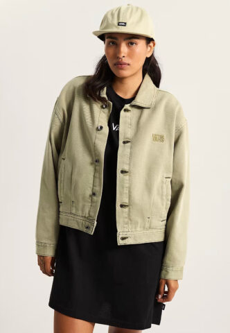 Vans – Womens Pomona Soft Sage – Jeansjacke – Grün – L – 100% Baumwolle