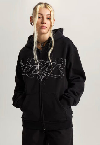 Vans – Y2K Star Black – Zipper – Schwarz – M – 100% Baumwolle