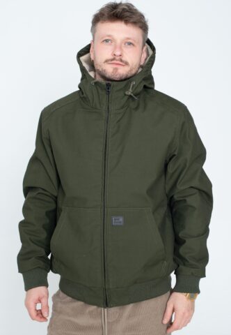 Vintage Industries – Datton Dark Olive – Jacke – Grün – S – Shell: 65% Polyester, 35% Baumwolle; Lining: 100% Polyester