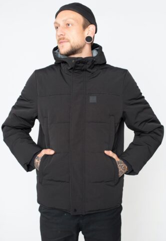 Vintage Industries – Glenn Black – Jacke – Schwarz – L – Außenmaterial: 80% Polyester, 20% Baumwolle; Innenfutter: 100% Nylon