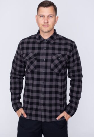 Vintage Industries – Harley Grey Check – Hemd – Grau – XXL – 100% Baumwolle