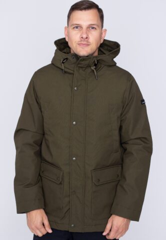Vintage Industries – Ledger Olive – Jacke – Grün – M – Shell: 65% Polyester, 35% Baumwolle; Lining: 100% Baumwolle