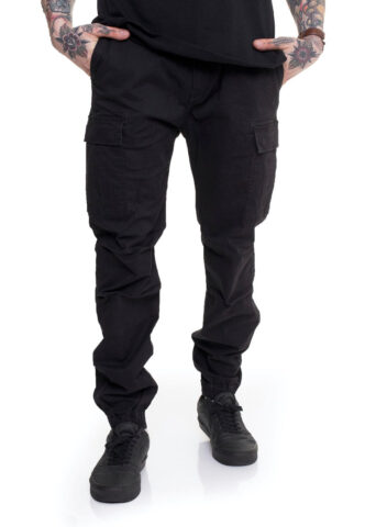 Vintage Industries – Vince Jogger Steel – Hose – Schwarz – W38 – 95% Baumwolle, 5% Elastan