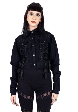 Vixxsin – Calandra Black – Jeansjacke – Schwarz – L – 59% Baumwolle, 39% Polyester, 2% Elastan