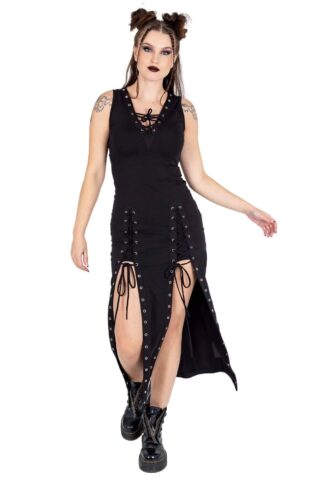Vixxsin – Kienna Black – Kleid – Schwarz – L – 95% Baumwolle, 5% Elastan