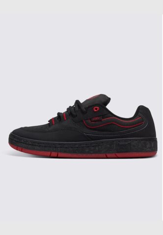 Vans – Speed LS Pop Black/Red – Schuhe – Schwarz – EU 45 – Textile, Leather/Textile/Gummi
