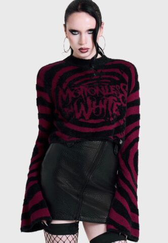Killstar x Motionless In White – Voices Spiral Crop Knit Multi – Pullover