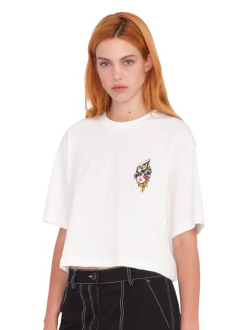 Volcom – Drumstone Star White – T-Shirt – Beige – L – 100% Baumwolle