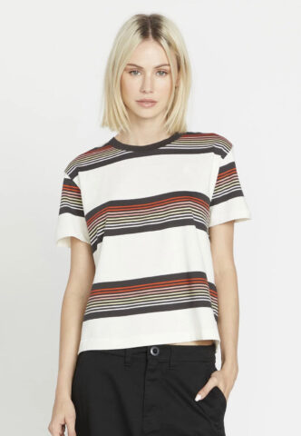 Volcom – Halite Stripe Firecracker – T-Shirt – Beige – XL – 60% Baumwolle, 40% Polyester