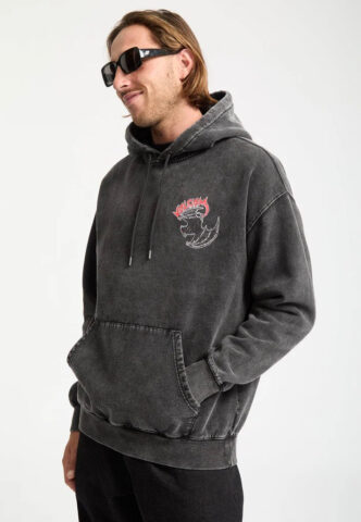 Volcom – Nightwasher PO Light Acid Black – Hoodie – Grau – S – 80% Baumwolle, 20% Polyester