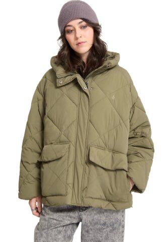 Volcom – Out Of Boxy Puff Wintermoss – Jacke – Grün – XL – Außenmaterial: 100% Nylon; Innenfutter: 100% Polyester
