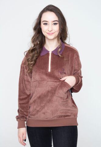 Volcom – Sweety Smoothy Mock Neck Brown – Pullover – Braun – XS – 75% Baumwolle, 25% Polyester