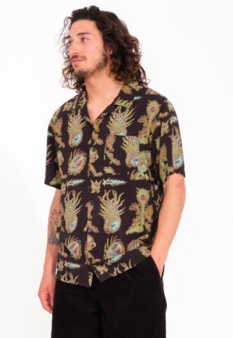 Volcom – Tetsunori Black – Hemd – Schwarz – M – 100% Viskose