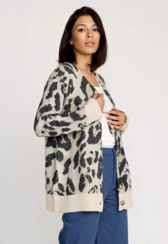 Volcom – Wylding Out Animal Print – Cardigan – Beige – L – gid://shopify/Metaobject/70610354413